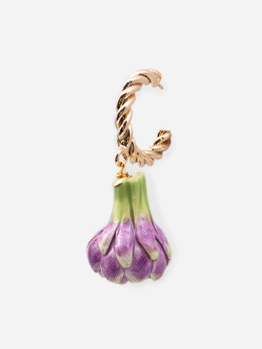 ARTICHOKE, EARRINGS WITH ARTICHOKE-SHAPED CERAMIC PIECE AND PEARL