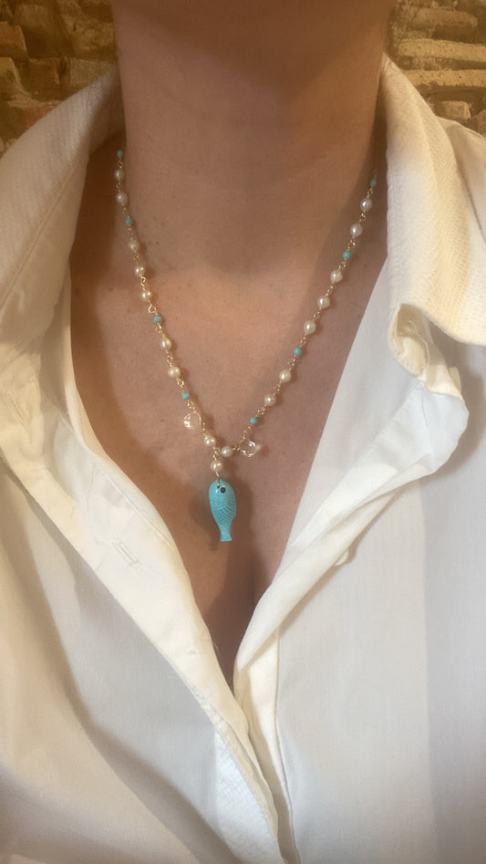 Collar mar Pez turquesa Cashfana