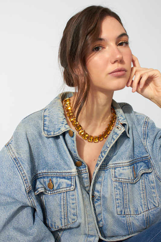 Collar cristales Champagne Cashfana