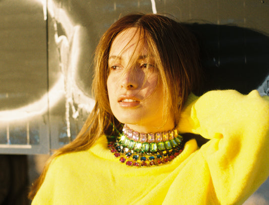 Collar de cristales Baby fucsia Cashfana