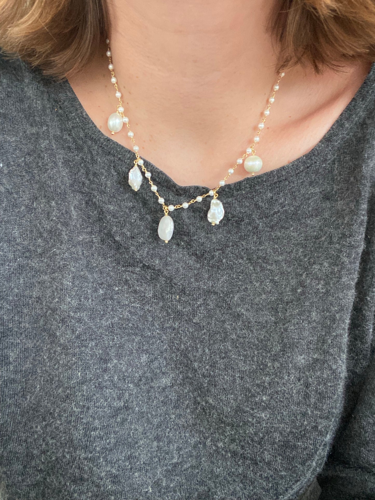 Collar corto de perlas cinque perle Cashfana