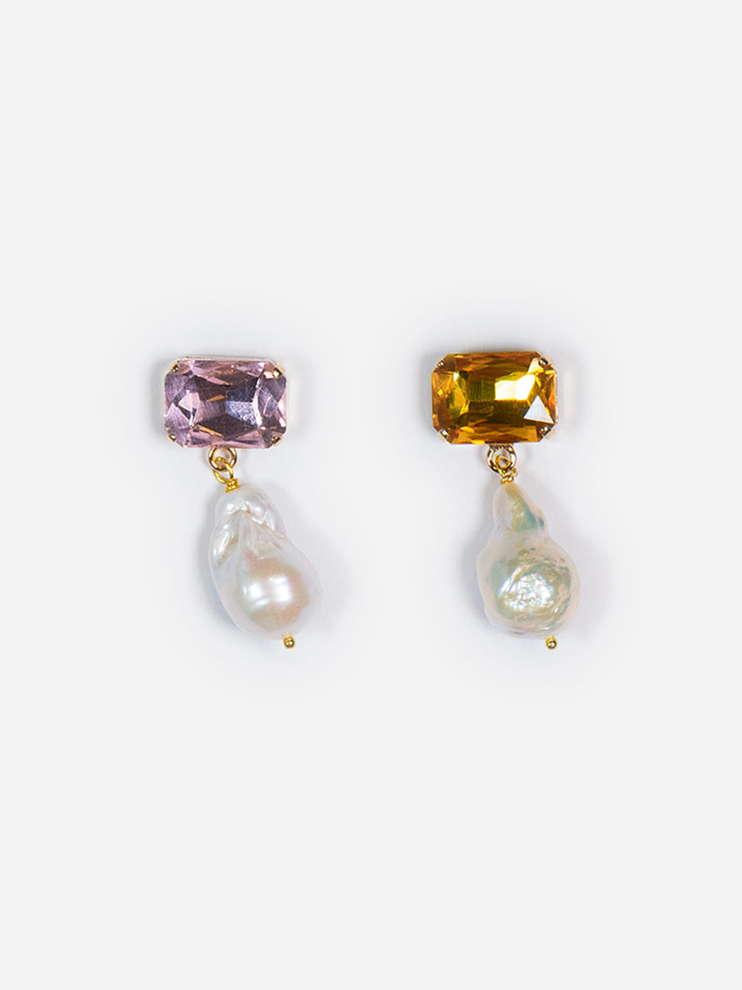 BABIDI PERLA, PENDIENTES CON CRISTAL Y PERLA