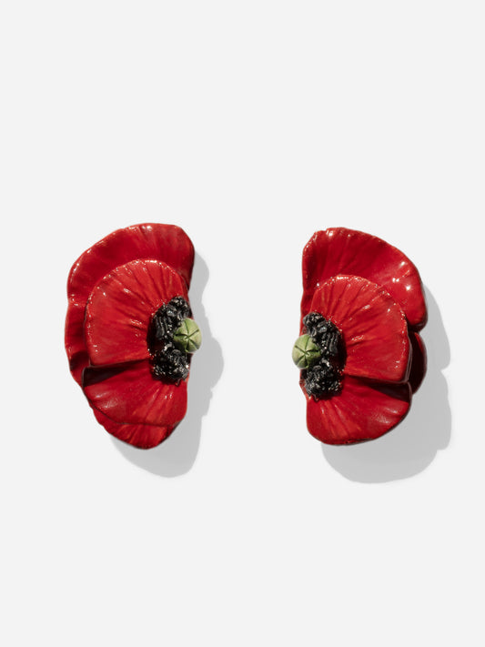 Red Poppy Earrings