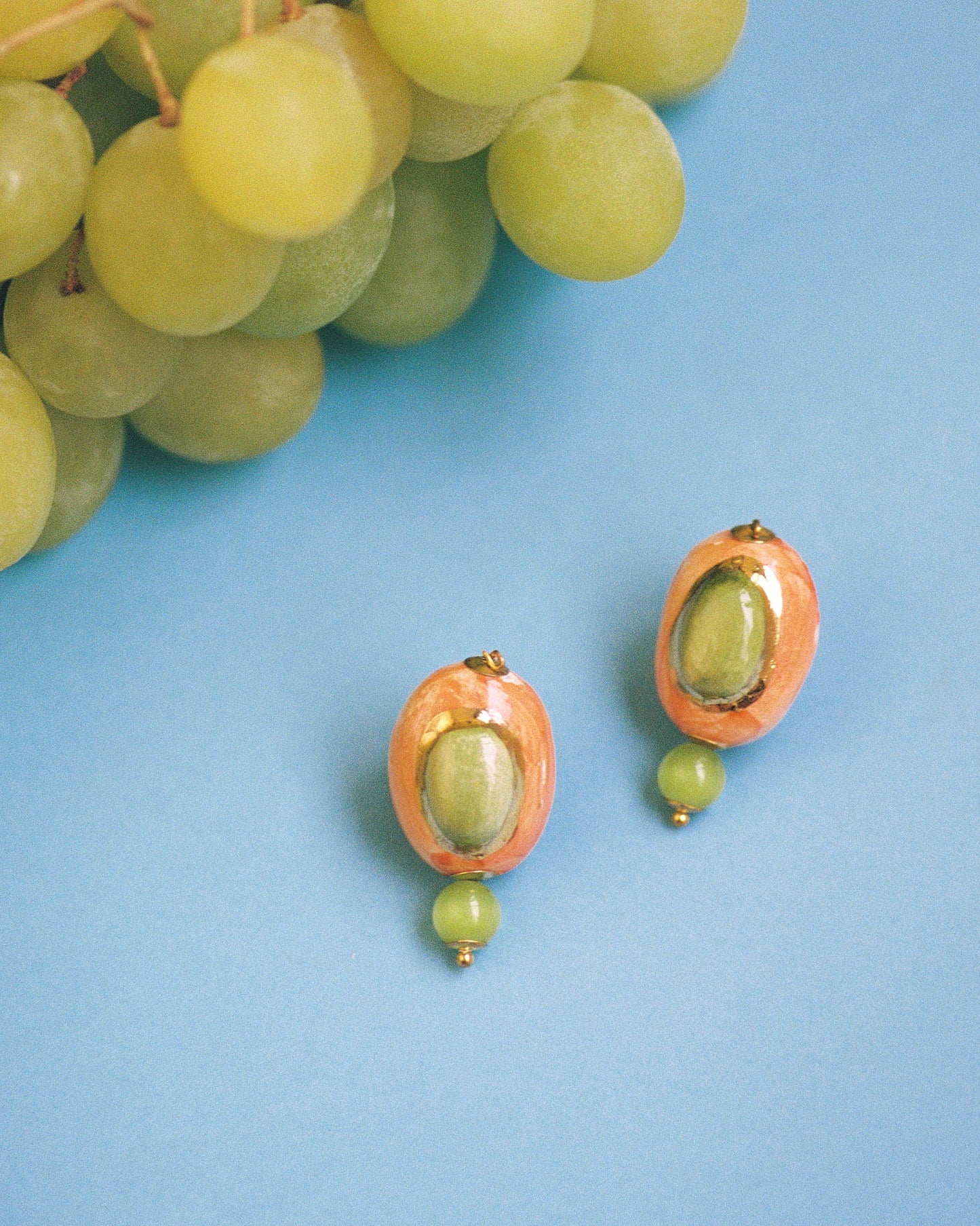 MINI GEMA AMANECER, PENDIENTES DE GEMAS DE CERÁMICA