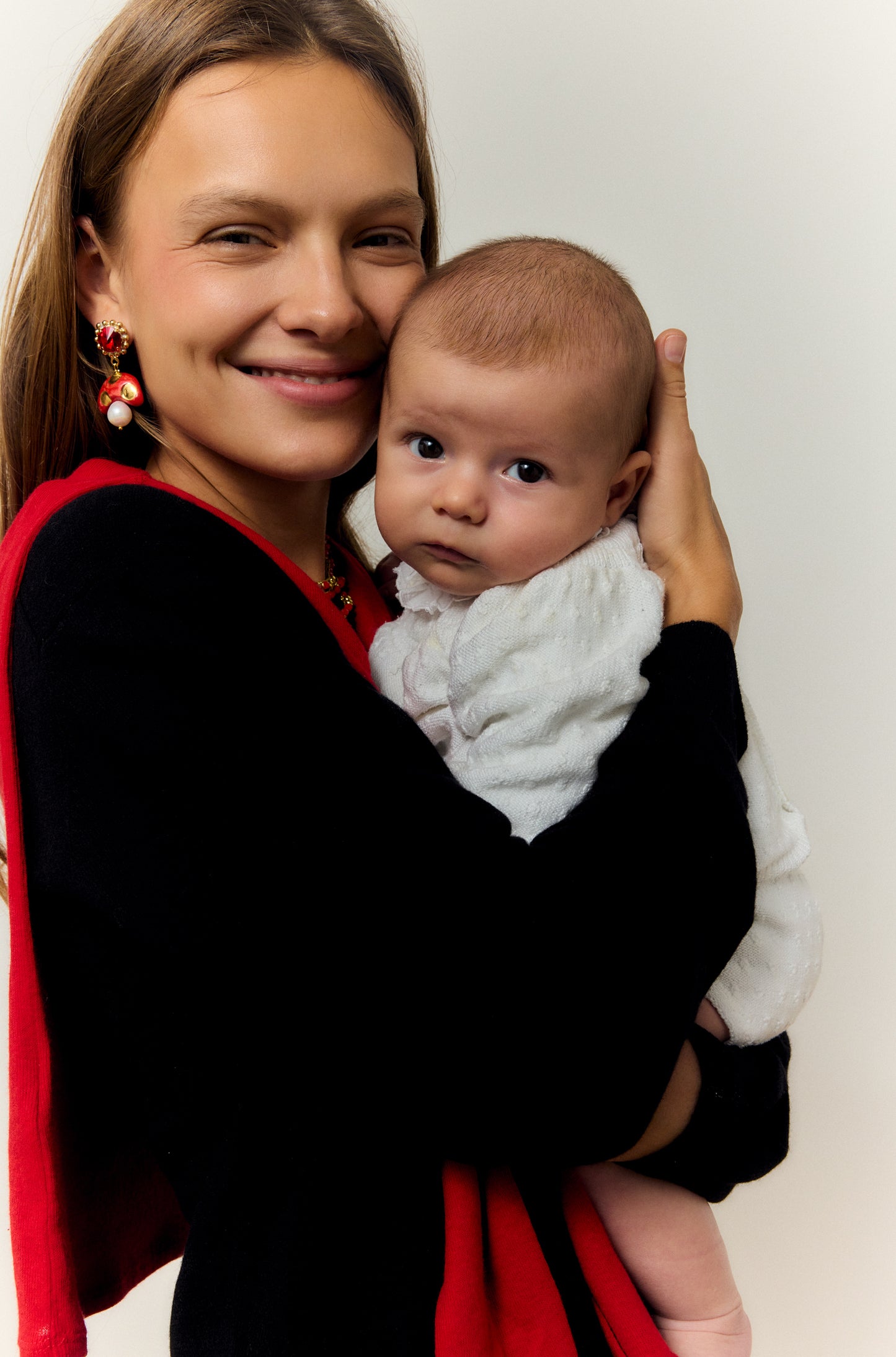 MINI CHAMPI ROJO, PENDIENTES COLGANTES