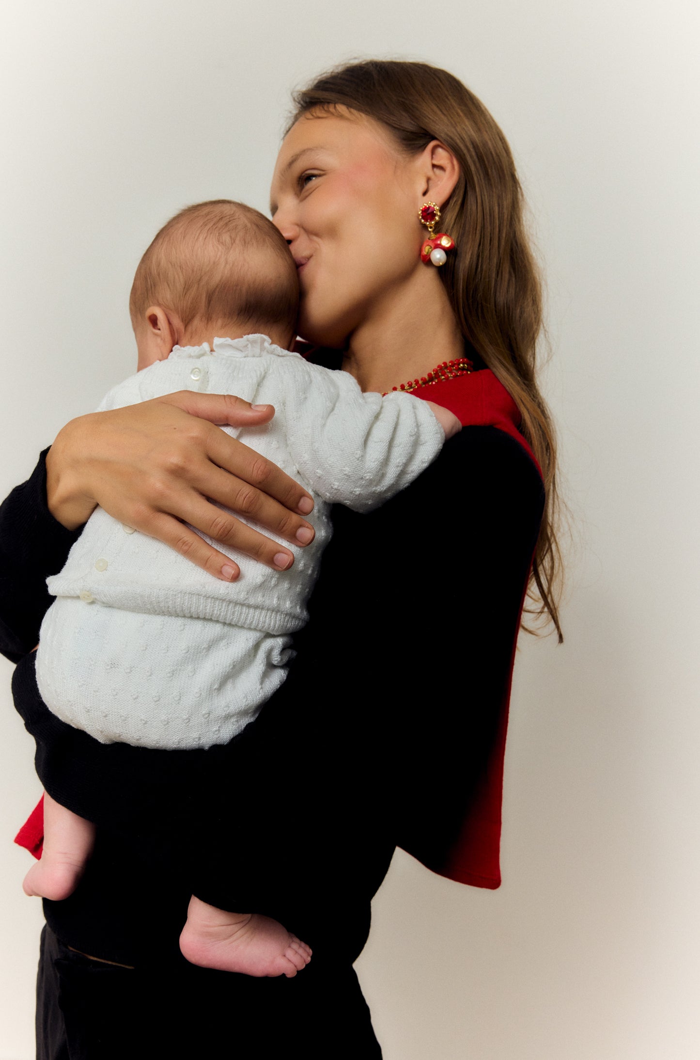 MINI CHAMPI ROJO, PENDIENTES COLGANTES