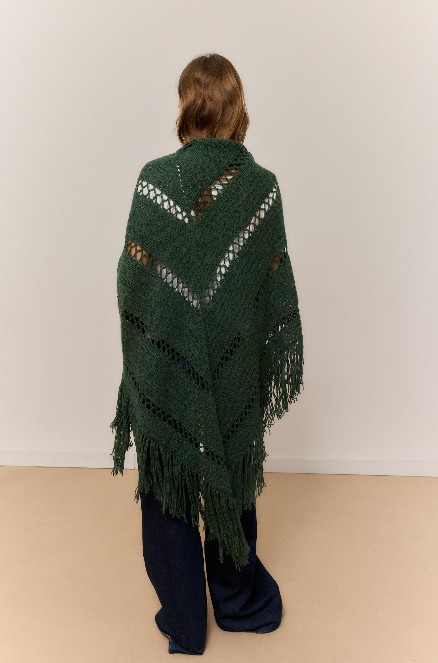 DARK IVY SHAWL, NATURAL ALPACA WOOL SHAWL