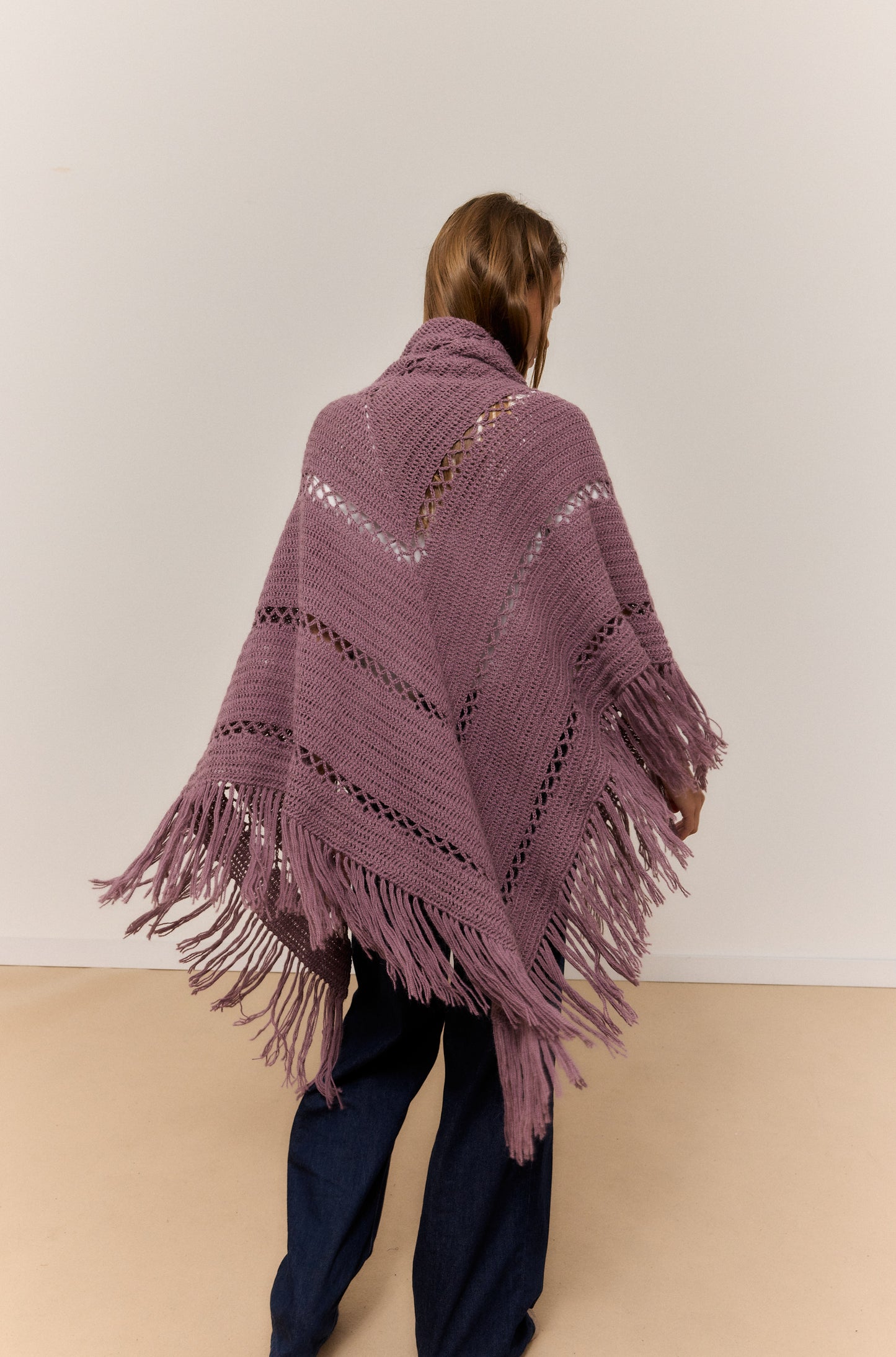 VINTAGE PINK SHAWL, NATURAL ALPACA WOOL SHAWL.