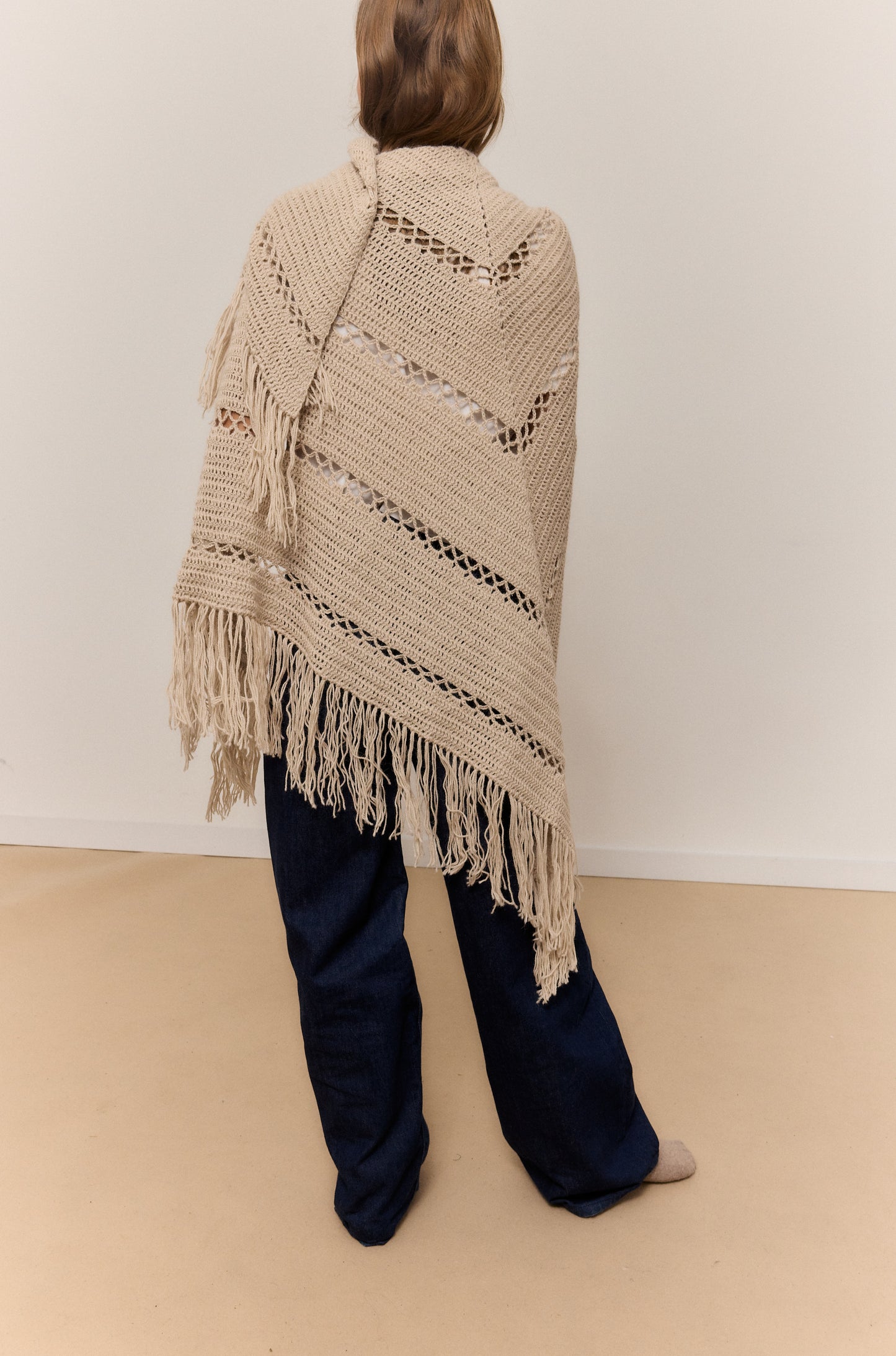 CHAL NOUGAT, CHAL DE LANA DE ALPACA NATURAL