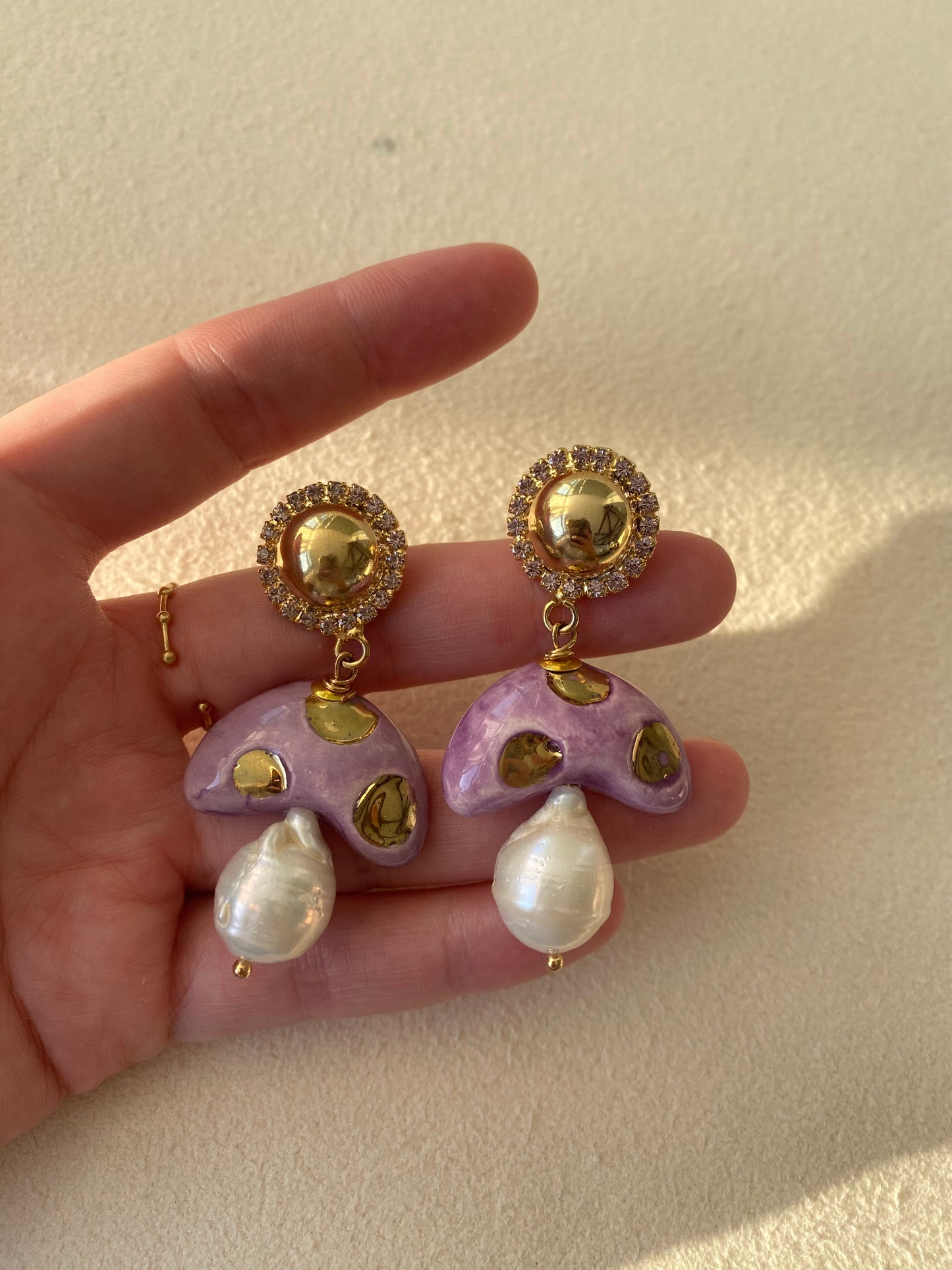 Champi long ceramic earrings 
