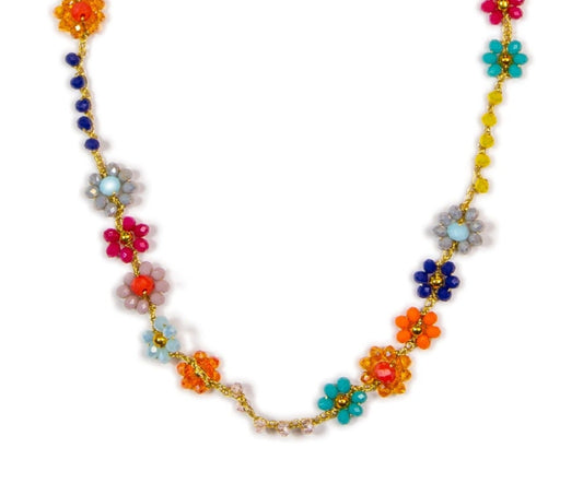 Long Hydrangea crystal necklace