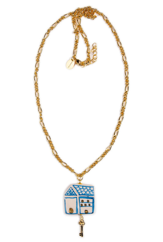 Medium Casita Azul ceramic necklace