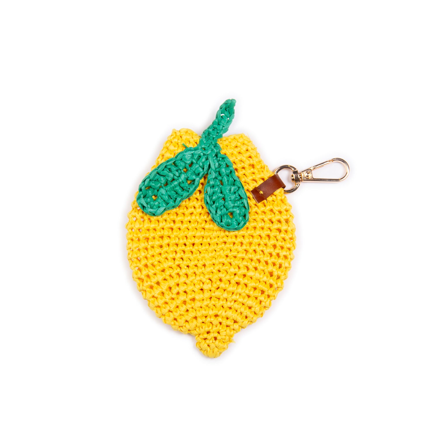 Lemon raffia purse