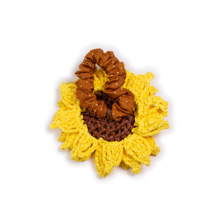 Sunflower raffia scrunchie