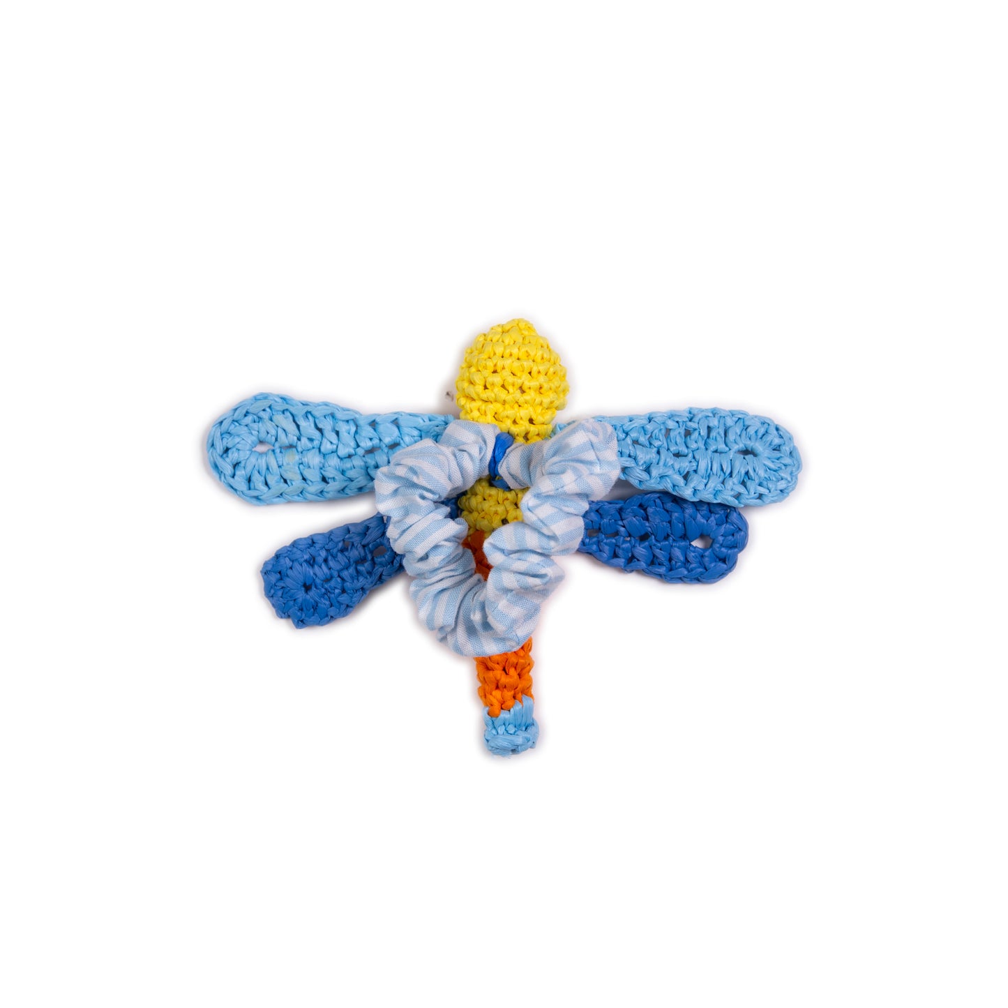Dragonfly raffia scrunchie