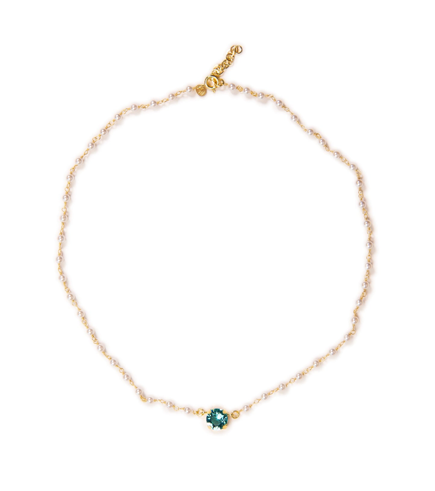 Short Pietra Blu Pearl Necklace