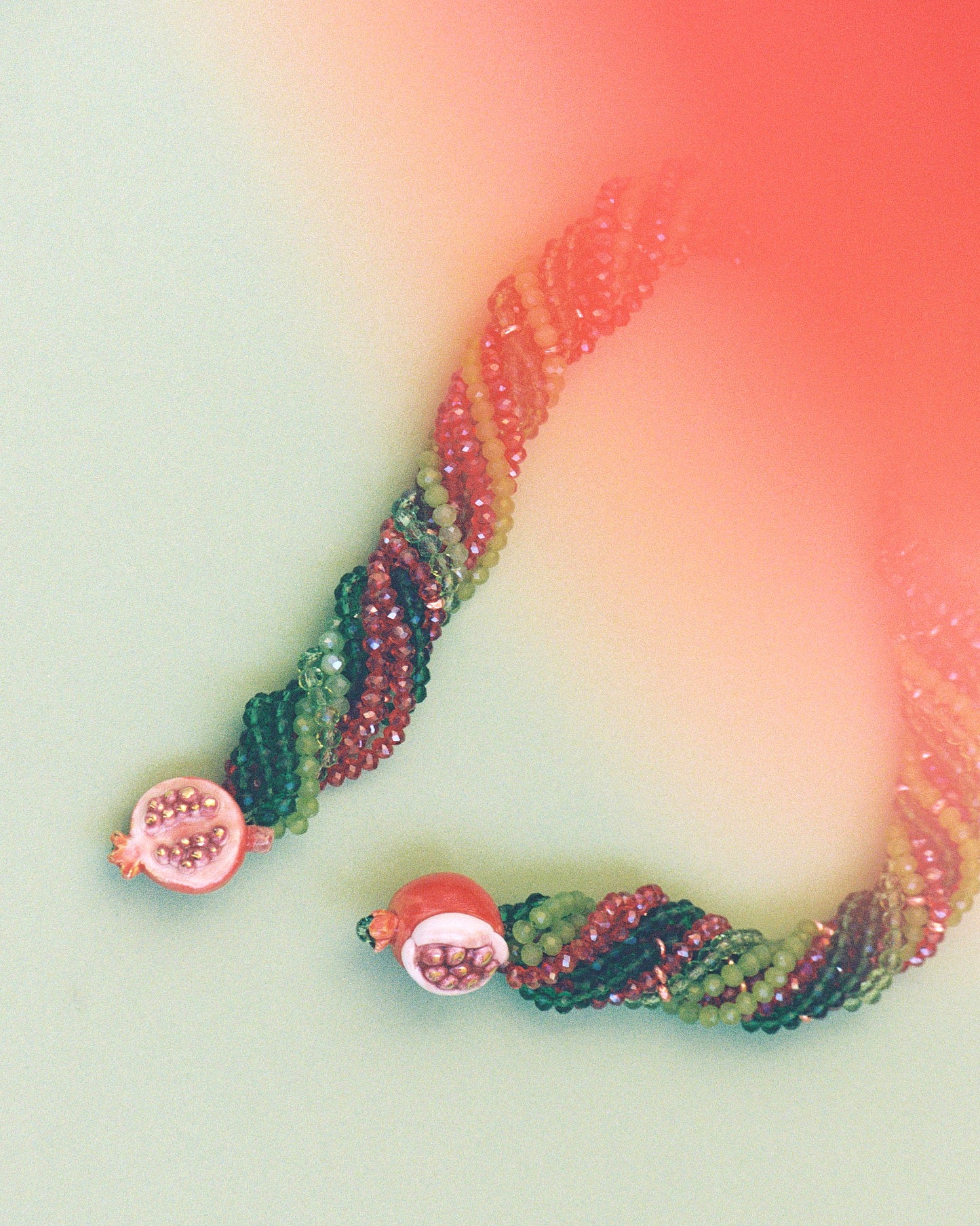 GRANADAS CHOCKER, NECKLACE WITH TWO POMETERY-SHAPED CERAMICS