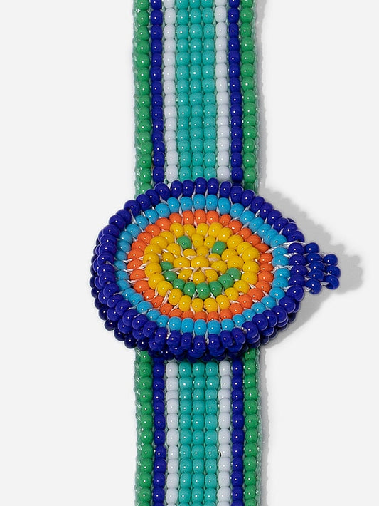 PULSERA BE PUNCTUAL, PULSERA EN FORMA DE RELOJ CON CUENTAS PEQUEÑAS