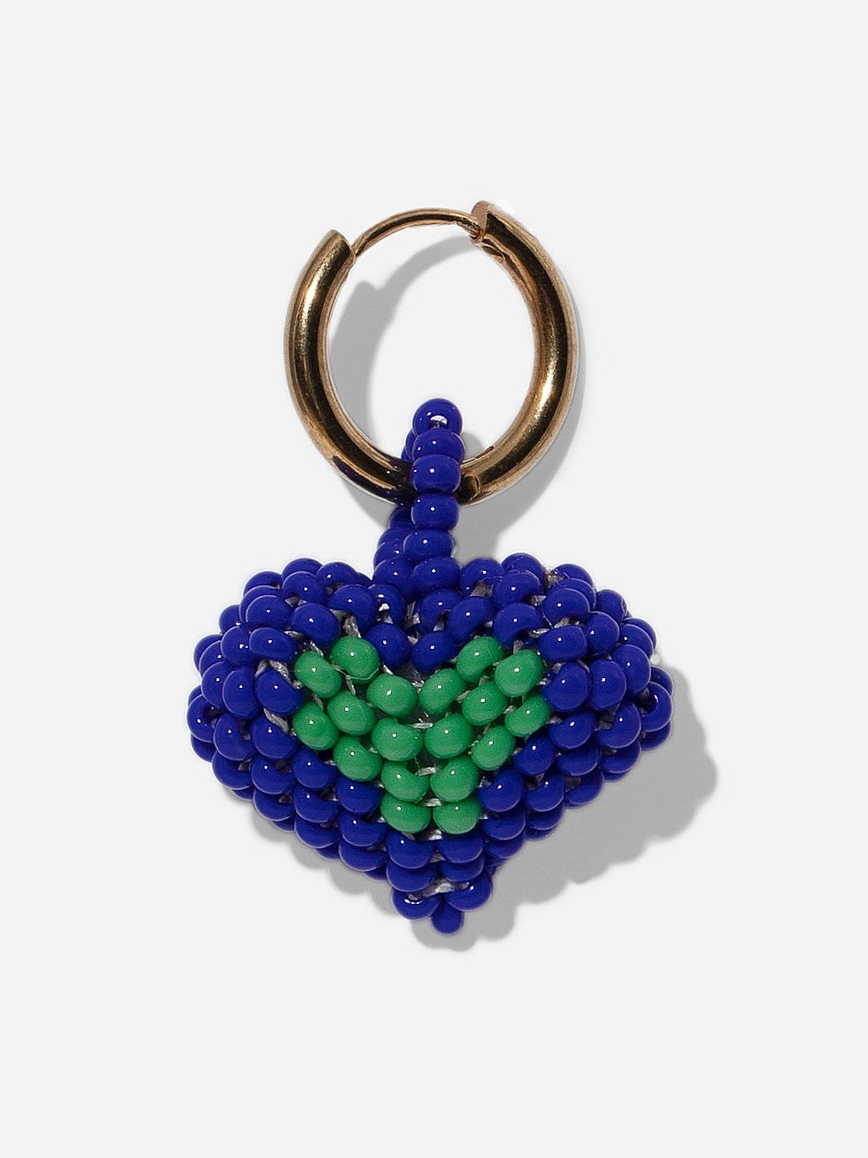 AMORE AZULES, PENDIENTES EN FORMA DE CORAZÓN DE CUENTAS PEQUEÑAS AZULES Y VERDES