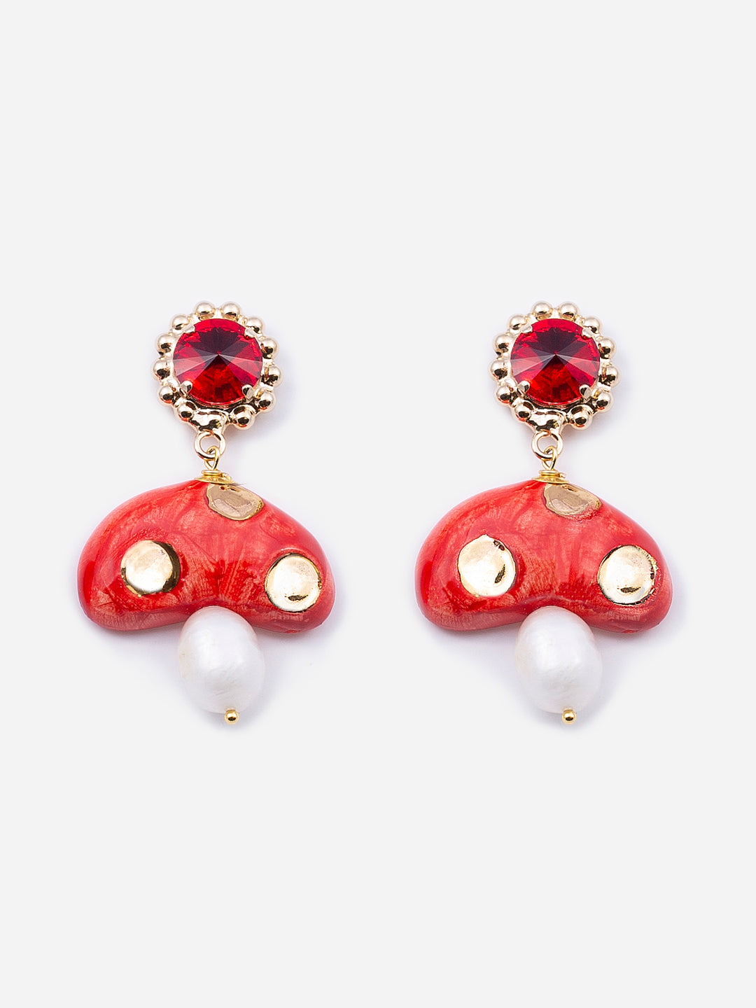 MINI CHAMPI ROJO, PENDIENTES COLGANTES
