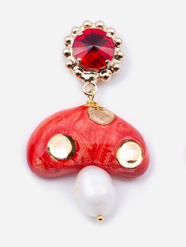 MINI CHAMPI ROJO, PENDIENTES COLGANTES