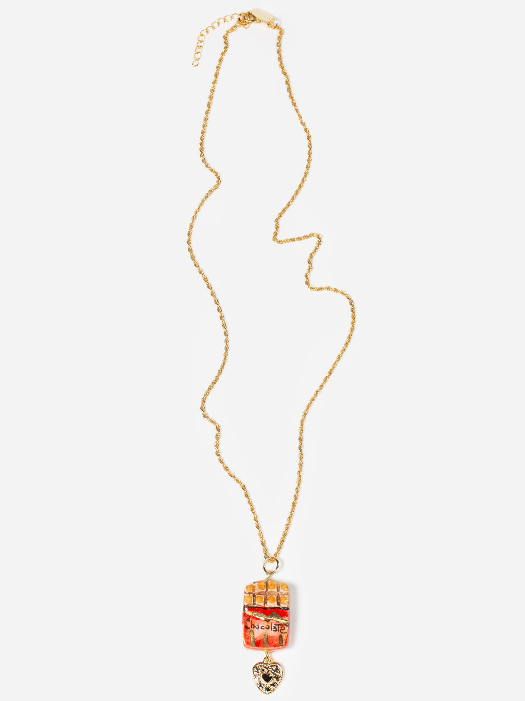 CHOCOLATE, MEDIUM NECKLACE WITH CERAMIC CHOCOLATE TABLET