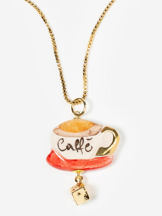COFFEE, MEDIUM NECKLACE WITH CERAMIC COFFEE CUP