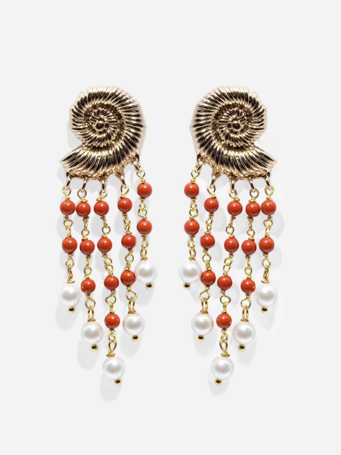 PENDIENTES CORAL, PENDIENTES LARGOS DE PERLKAS Y CORALES