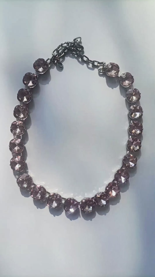 BABY CRYSTAL, COLLAR CORTO DE CRISTALES EN COLOR PLATA