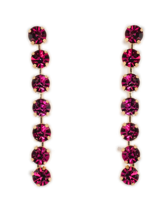 Pendientes largos Fiocchi fucsia Cashfana